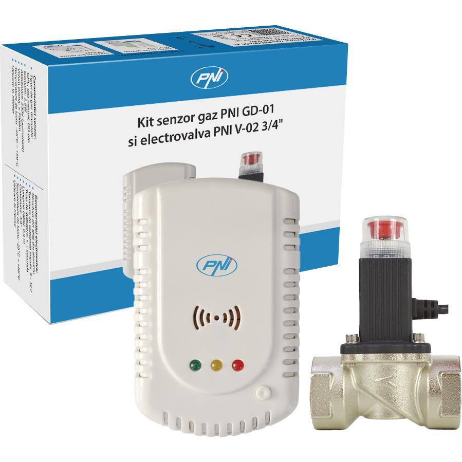 PNI, Zubehör Gebäudesicherheit, GD-01 Gassensorpaket und V-02 Magnetventil Code 2014172