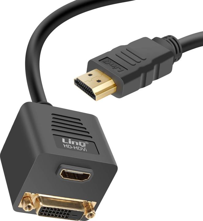 Produktbild LinQ Videoadapter HDMI-Stecker auf DVID-Buchse und HDMI-Buchse (DVI, HDMI)