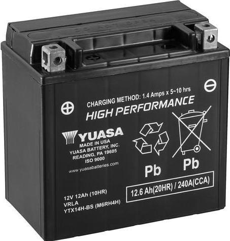 Produktbild Yuasa YTX14H AGM 12Ah Motorradbatterie (DIN 51214) (12 V, 12 Ah)