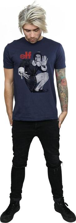 Actual product image Elf Mens Mono Distressed Poster T-Shirt (XL)