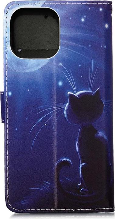 Actual product image Ueli Express iPhone 13 Pro Max book case Case with card slot Cat Moon (Apple iPhone 13 Pro Max)