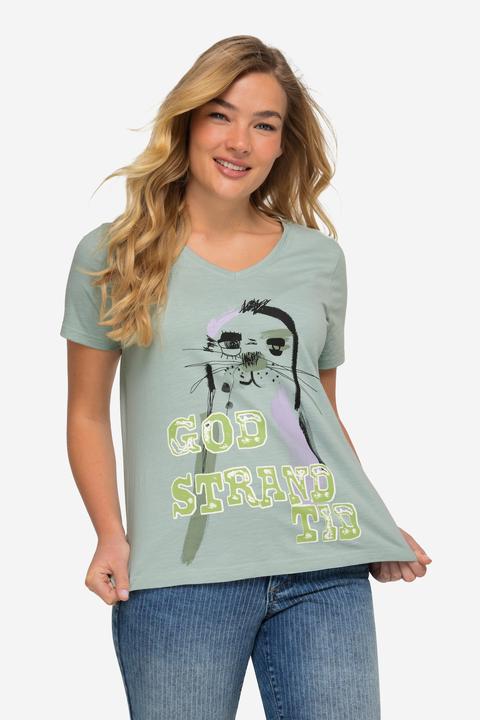 Image du produit Laurasøn T-Shirt. Robbe, V-Ausschnitt, Halbarm (XL)