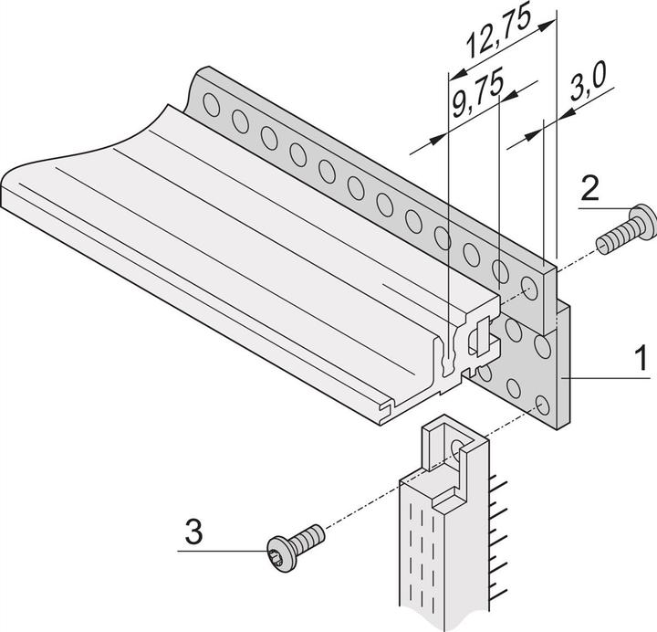 Produktbild Schroff Z-Schiene für Steckverbinder nach EN 60603-2 (DIN 41612) - Z-SCHIENE 20T