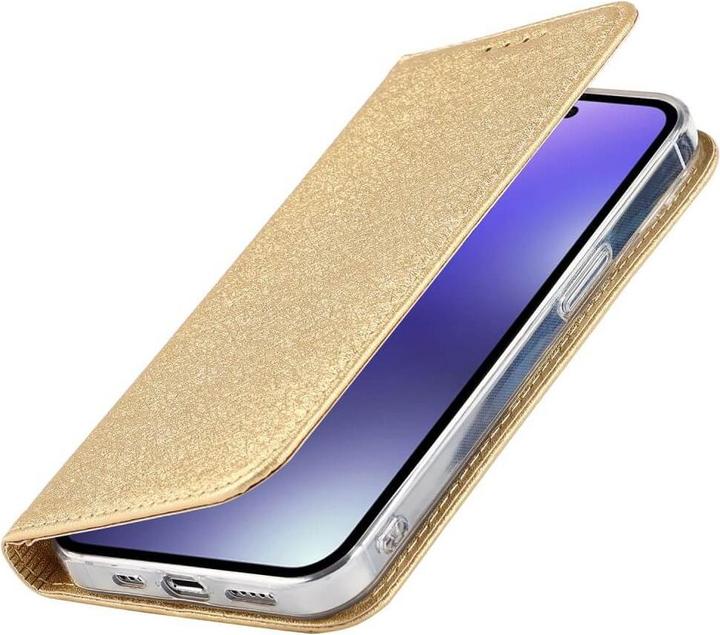 Actual product image Cover-Discount iPhone 14 Pro - Silk Texture Flip Case gold (Apple iPhone 14 Pro)