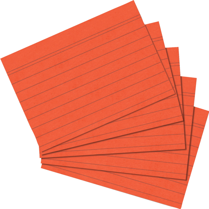 Produktbild Herlitz Karteikarten, DIN A7, liniert, orange (74 x 105 mm, 170 g/m², 100 x)