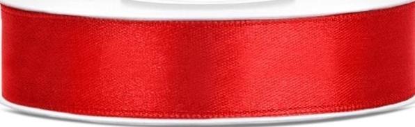 Image du produit Partydeco Satin Ribbon, red, 12mm/25m (1 pc. / 25 lm) (Ruban, 1 x)