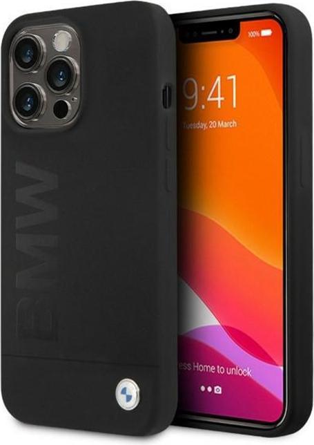 Actual product image BMW Case BMHMP13LSLBLBK iPhone 13 Pro / 13 6.1" czarny/black hardcase Silicone Signature Logo Magsaf (Apple iPhone 13 Pro)
