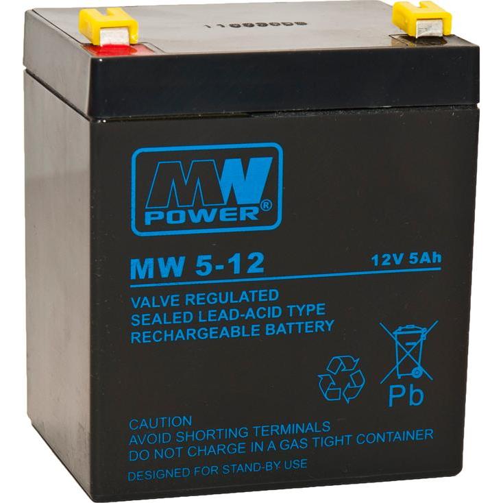MPL MW Power MW 5-12L - Plombierte Bleisäure (VRLA) - 12 V - 1 Stück(e) - Schwarz -, USV Zubehör