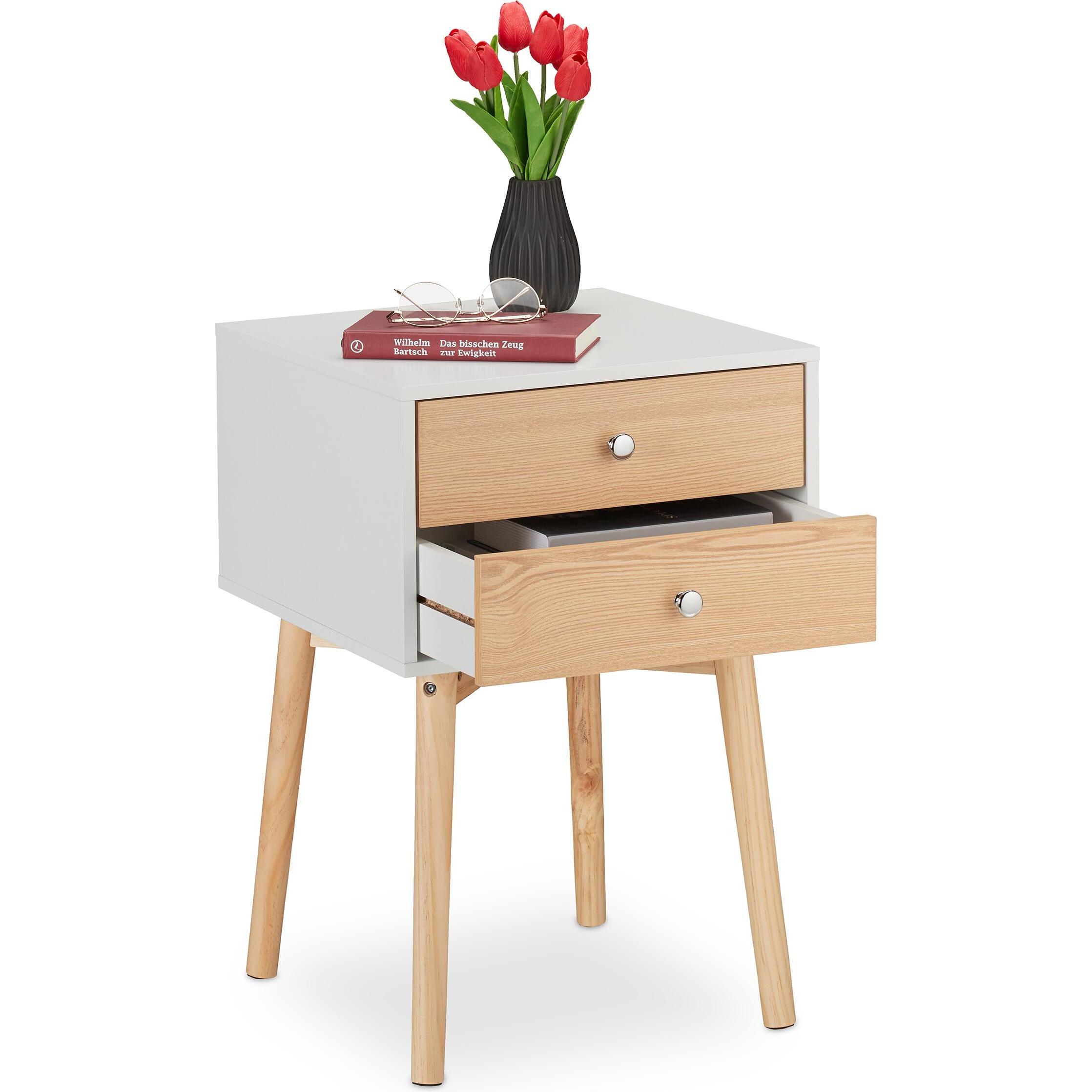 Relaxdays, Nachttisch, Nachttisch (40 x 40 x 60 cm)