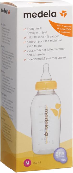 Image du produit Medela Biberon pour lait maternel 250 ml avec tétine M (débit moyen / 4 à 6 mois) (250 ml)