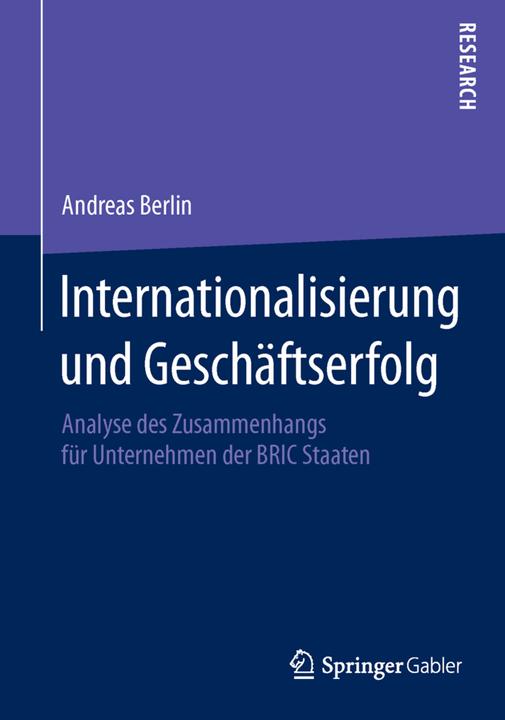 Produktbild Internationalisierung und Geschäftserfolg (Deutsch, Andreas Berlin, 2014)
