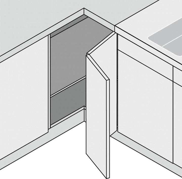 Produktbild Blum Topfbänder CLIP top Eckschrank, Falttürband 60 °