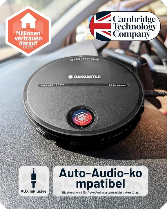 Image du produit Lenco Majority Oakcastle CD10 schwarz / tragbarer CD-Player / 3,5 mm Klinke / CDCD-RCD-RW