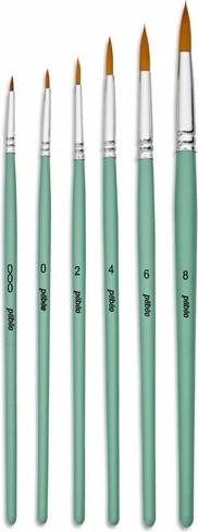Actual product image Pebeo 6 round MC brushes made of golden poly