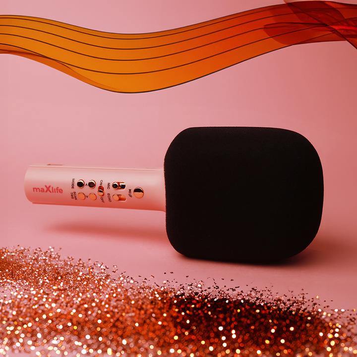Produktbild Maxlife Bluetooth-Mikrofon mit Lautsprecher MXBM-600 rosa
