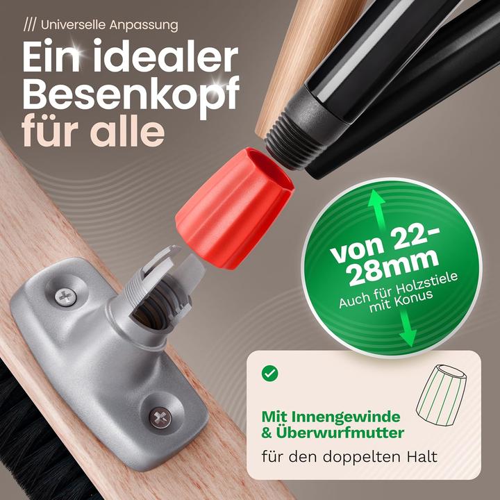 Immagine prodotto Novaliv Grosser Besen Saalbesen 100 cm mit Teleskopstiel Borsten Kunstborsten Besen fein mit Stiel We (1 pz.)