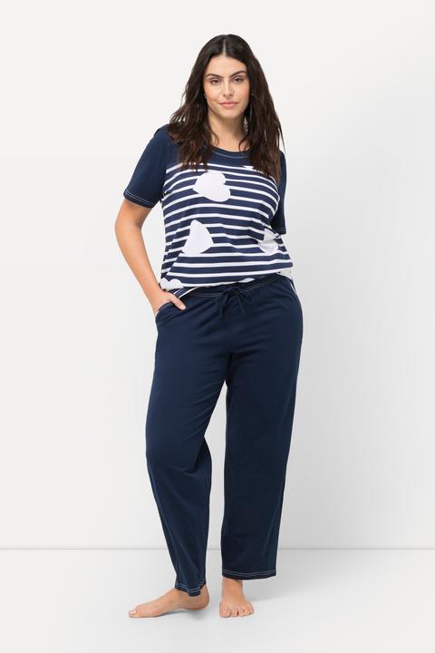 Produktbild Ulla Popken Pyjama, Herzen/Streifen, Rundhals, Halbarm (42, 44)