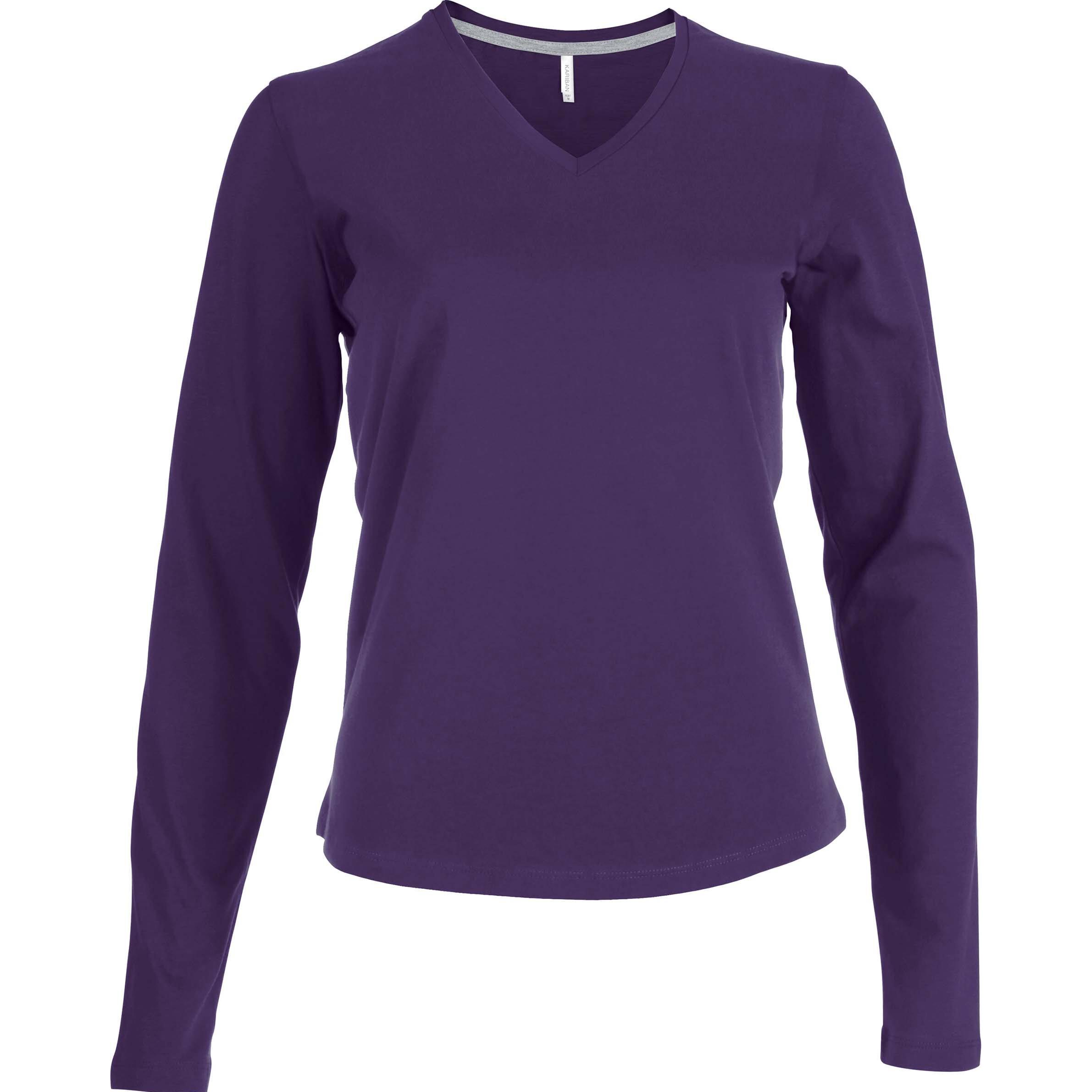 Kariban, Damen, Shirt, Col V, Violett, (M)