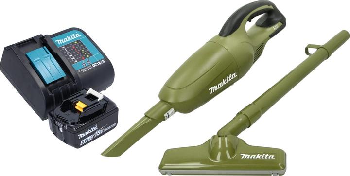 Makita DCL 180 SGO Akku Staubsauger 18 V 0,65 l Olive Outdoor Adventure Serie + 1x Akku 6,0 Ah +