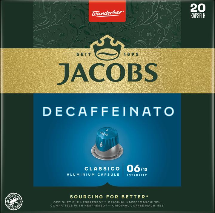 Jacobs Dosettes de café Lungo 6 Decaffeinato 20 pièces (20 x Port.)