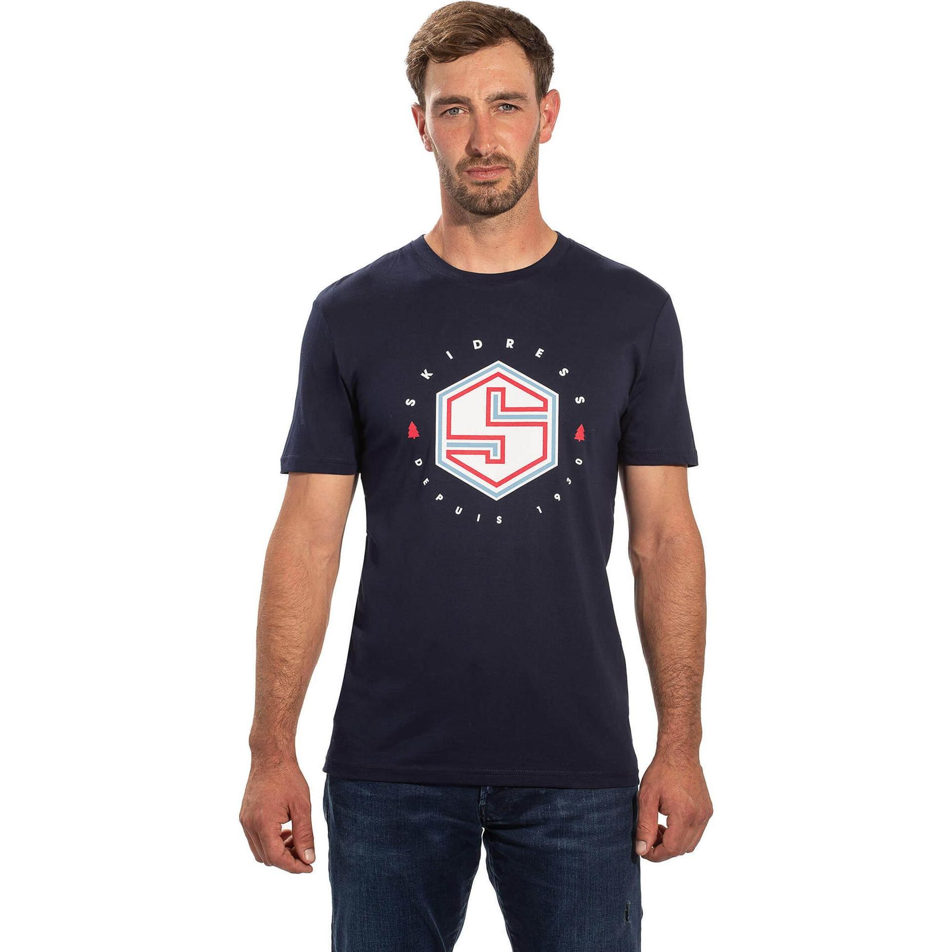 Skidress, Herren, Shirt, t-shirt it kurzen äreln, Blau, (M)