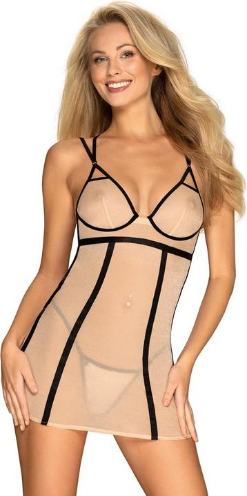 Produktbild Obsessive Nudelia noir chemise & thong L/XL (L)