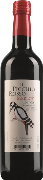 Immagine prodotto Fratelli Matasci Merlot del Ticino DOC Il Picchio Rosso (6 x 50 cl)