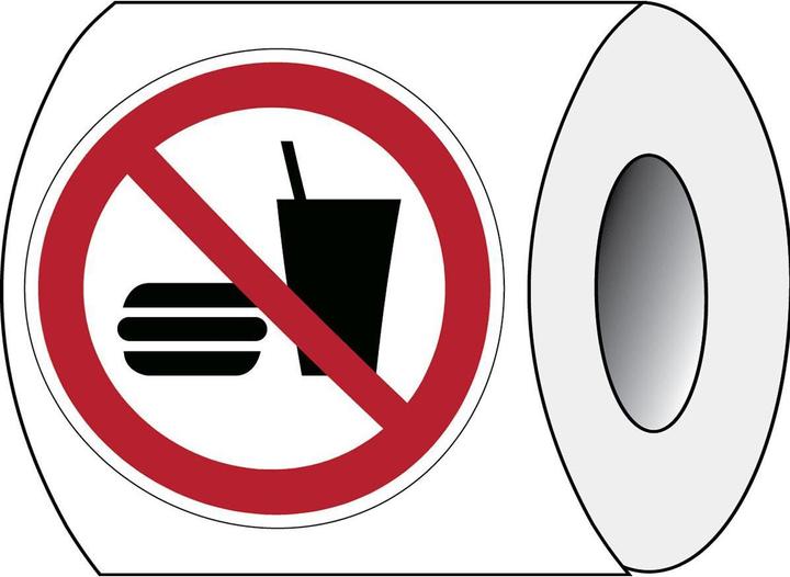 Produktbild Brady ISO 7010 PIC P022 B-7541 ISO Sicherheitskennzeichnung - Essen und Trinken verboten Lamini