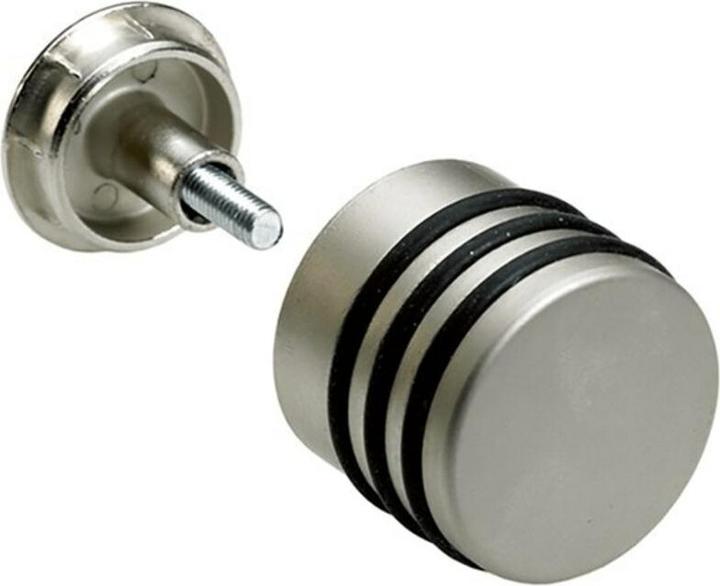 Hettich Furniture knob type 474, nickel-plated, with silicone rings