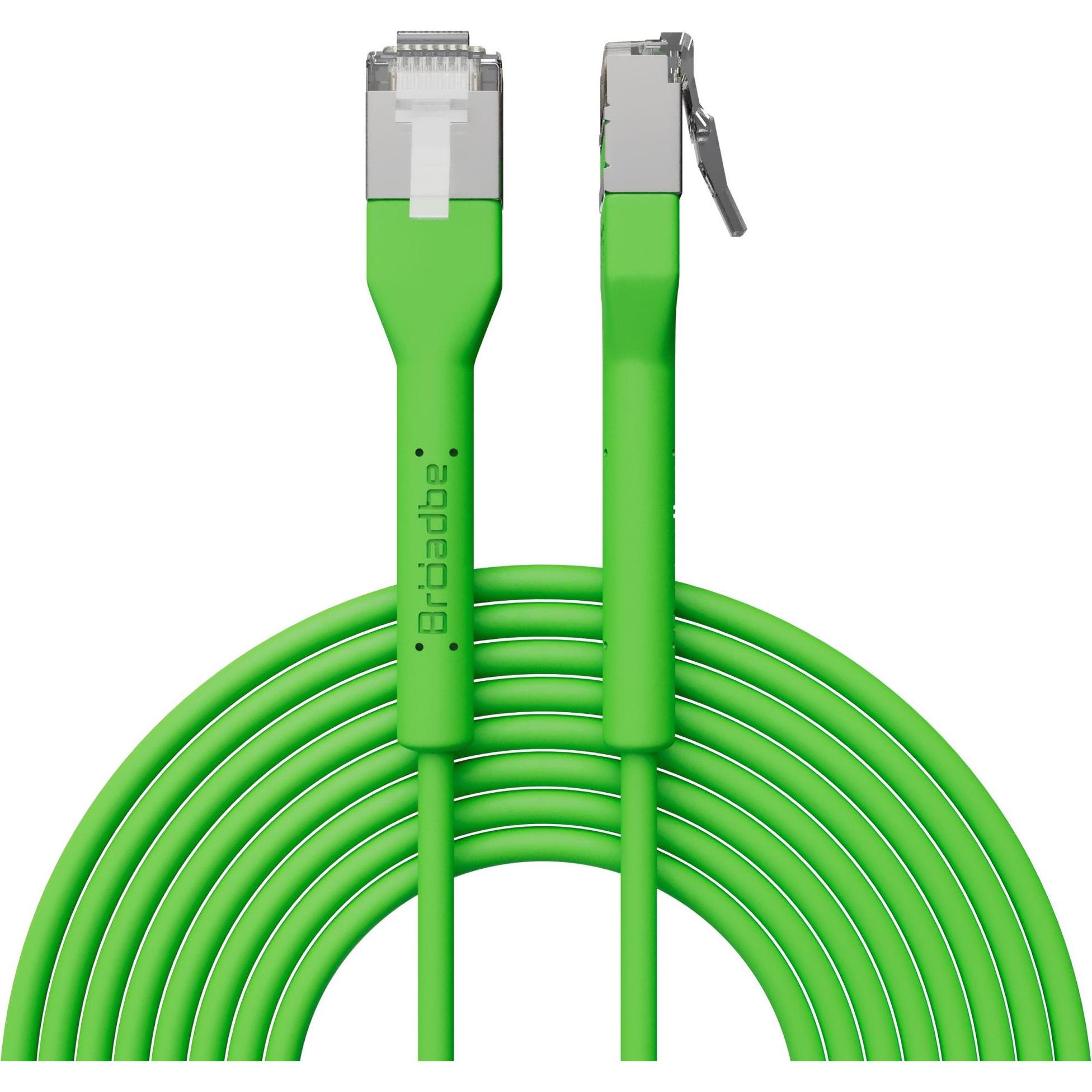 Broadbe Slim Patch Cable 10G Green 2m Cable-Patch-Cat6A-GR-2M-Slim (CAT6a, 2 m), Cavo di rete