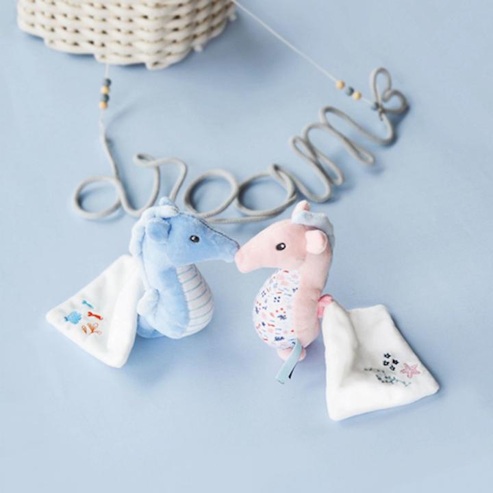 Productafbeelding Doudou et Compagnie Zeepaardje met knuffeldoekje, roze 17cm (MQ2) **