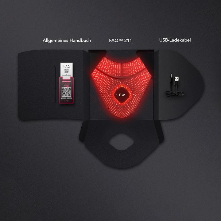 Immagine prodotto FAQ 211 Maschera indossabile in silicone anti-invecchiamento NIR + 7 LED Light Therapy per il collo e