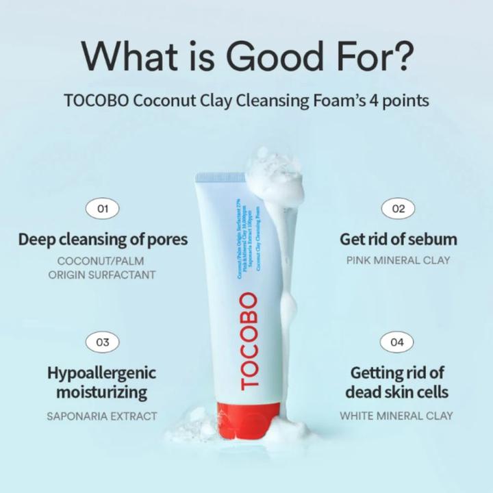 Immagine prodotto Tocobo Schiuma detergente all'argilla di cocco (Schiuma detergente, 150 ml)