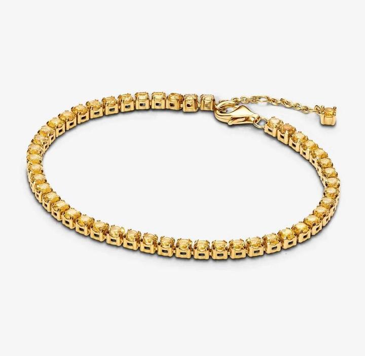 Immagine prodotto Pandora Bracciale Tennis Giallo Scintillante (18 cm, Dorato, Metallo)