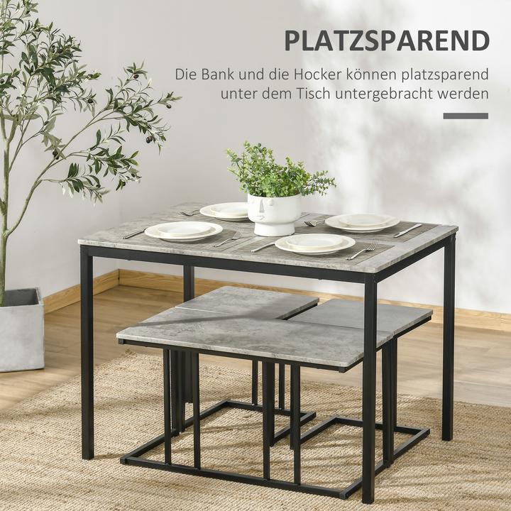 Produktbild Homcom Essgruppe MDF, Stahl Grau (MDF)