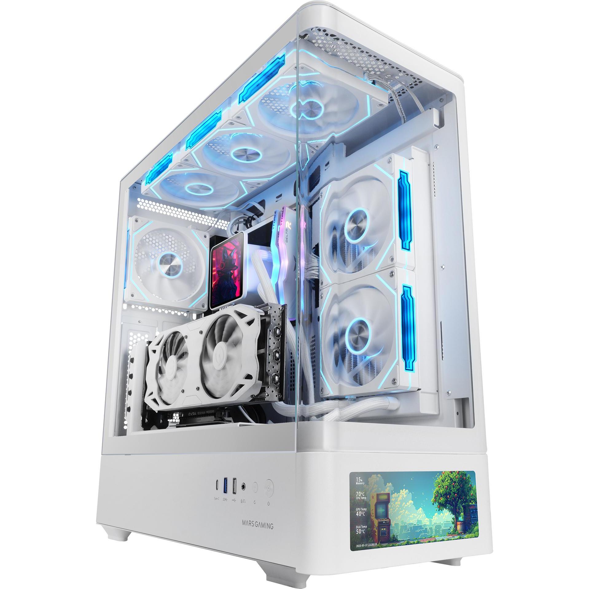 Mars Gaming Bianco 8435693112716 (Atx, Matx, Mini-Itx), Case Pc,
