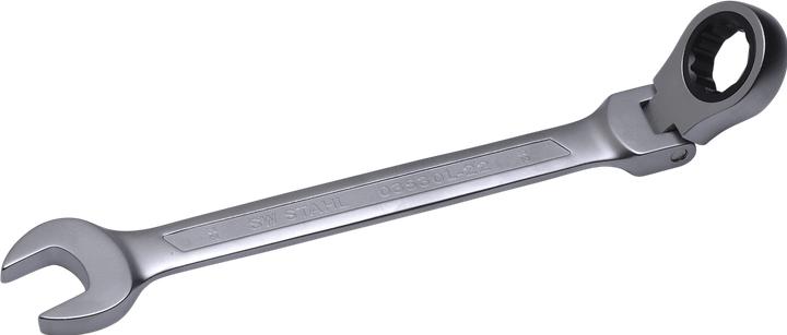 Image du produit SW-Stahl 03530L-22 Clé à cliquet à fourche 22 mm I Clé polygonale articulée I 72 dents I Clé plate (22 mm)