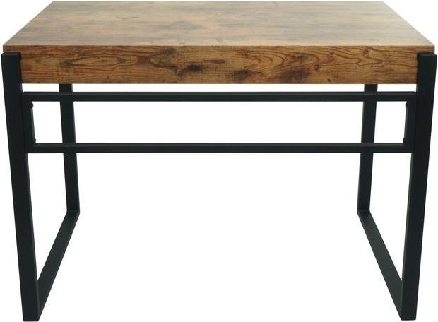 Actual product image Mendler Console table HWC-L53, metal 80x100x54cm - dark wild oak (80 x 100 x 54 cm)