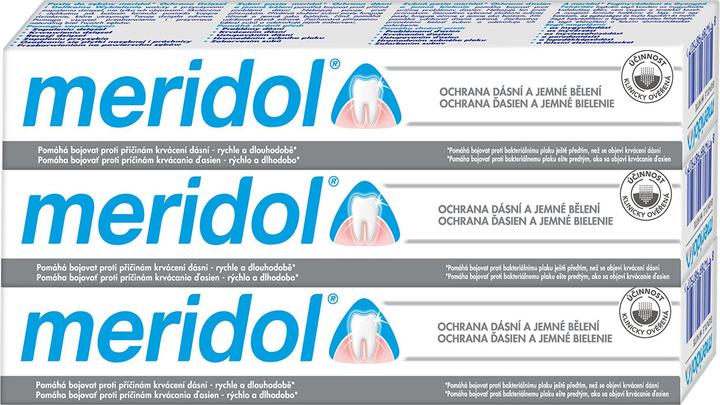 Actual product image Meridol Gentle White Tripack Toothpaste ( 3 Ks ) - Toothpaste Witheaching Effect (225 ml)