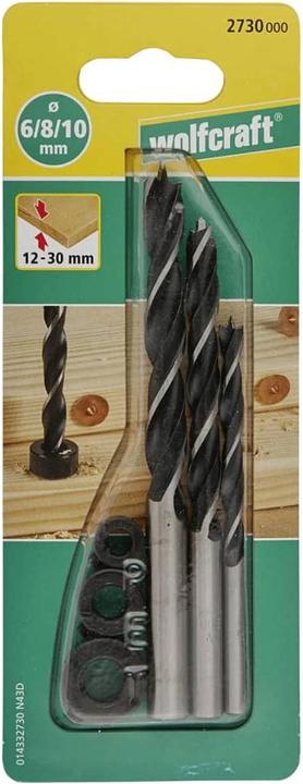 Produktbild wolfcraft 1 Holzspiralbohrer-Set 6-tlg. ø6,8,10mm (10 mm, 6 mm, 8 mm)