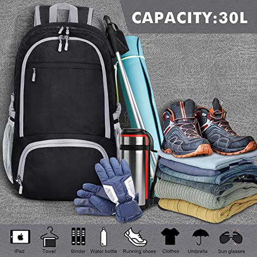 Produktbild Only-Bags.Store Leichter faltbarer Rucksack-Packbare Rucksäcke, kleine faltbare Rucksäcke Wanderrucksack (30 l)