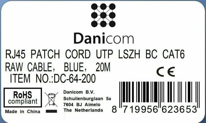 Produktbild Dsit CAT6 Netzwerkkabel 100% Kupfer (CAT6, 20 m)