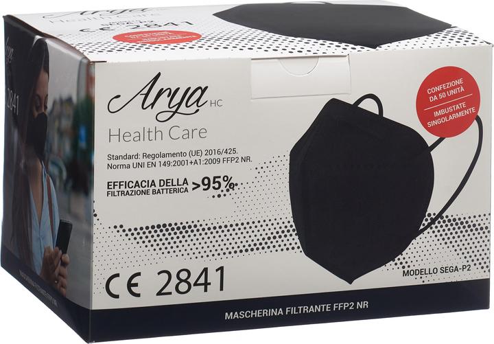 Arya Atemschutzmaske FFP2 schwarz (FFP2, 50 x)