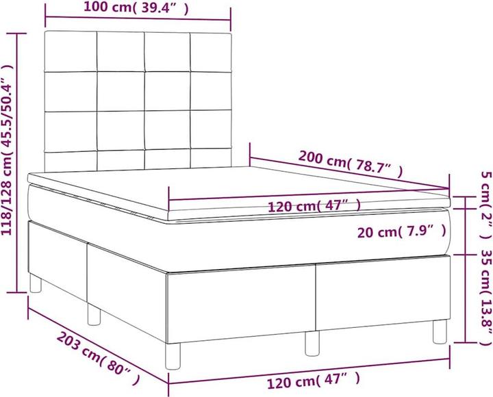 Immagine prodotto vidaXL Boxspringbett (120 x 200 cm)