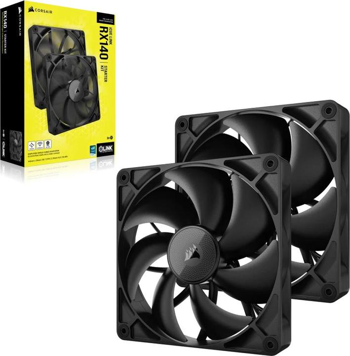 Actual product image Corsair RX Series, iCUE LINK RX140, 140mm Fan, Dual Fan Kit (140 mm, 2 x)