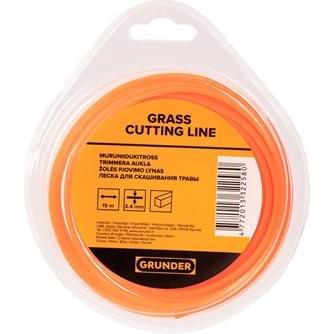 Grunder, Accessori per macchinari da giardino, LINEA DI TAGLIO 2,4 MM 15 M QUADRATI ECO (Pioniere delle erbacce, Lenza per tagliabordi + rocchetto di 