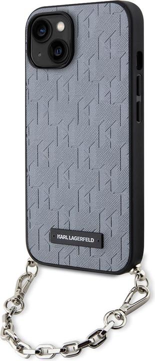 Produktbild Karl Lagerfeld KLHCP14SSACKLHPG iPhone 14 6.1" srebrny/silver hardcase Saffiano Monogram Chain (Apple iPhone 14)