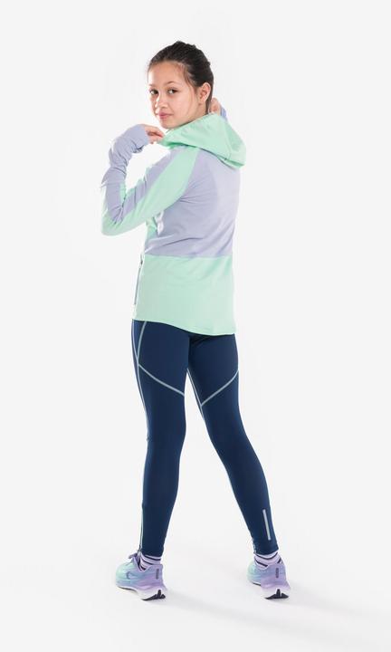 Produktbild Kiprun Laufshirt langarm Kinder warm Reissverschluss - Warm+ 900 grün/grau (140)