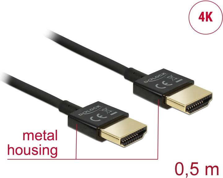 Immagine prodotto Delock HDMI (Typ A) — HDMI (Typ A) (0.50 m, HDMI, 2.0)