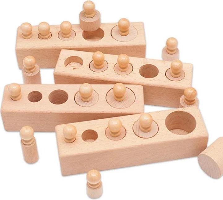 Actual product image Activity Board Knobbed Cylinder Socket sensory development toy hand-eye coordination for children 3 years
